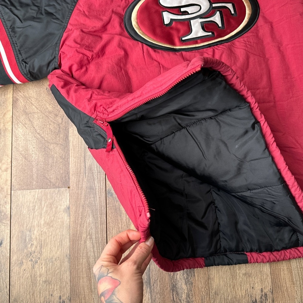 Vintage 90s San Francisco 49ers Jacket Men's Large Red Starter Embroidered 5488 - Picture 9 of 14